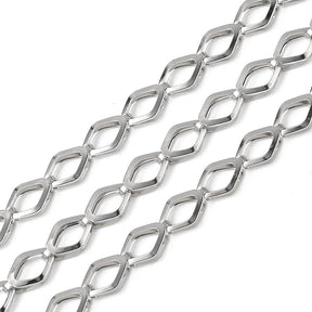 Wasserdichte Kette mit Harlekin-Gliedern – Stahl (11x6x3mm, 1m) - Uniq Perler - 114896