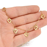 Vandfast Kæde Med Hjerte Vedhæng – 18K Forgyldt Stål (8,4mm) 1m - Uniq Perler - 117500