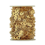 Vandfast Kæde Med Hjerte Vedhæng – 18K Forgyldt Stål (8,4mm) 1m - Uniq Perler - 117500