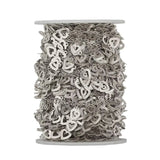 Vandfast Kæde Med Hjerte Vedhæng – Stål (8,4mm) 1m - Uniq Perler - 117502