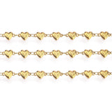Vandfast Kæde Med Hjerteled – 18K Forgyldt Stål (6mm) 1m - Uniq Perler - 125309