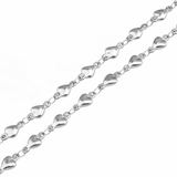 Vandfast Kæde Med Hjerteled – Stål (5,3mm) 1m - Uniq Perler - 117494