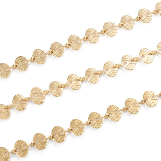 Vandfast Kæde Med Ovale Led – Forgyldt Stål (6x7mm) 1m - Uniq Perler - 116088