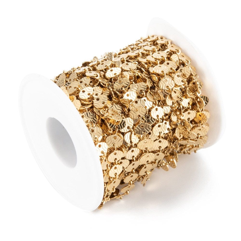 Vandfast Kæde Med Ovale Led – Forgyldt Stål (6x7mm) 1m - Uniq Perler - 116088