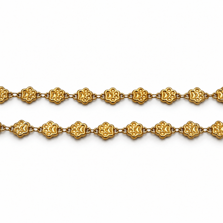 Vandfast Kæde Med Poter – 18K Forgyldt Stål (10,5x7mm) - Uniq Perler - 125662