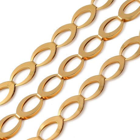 Vandfast Kæde Med Smukke Links, (15x9x3mm), 1m - Uniq Perler - 824848