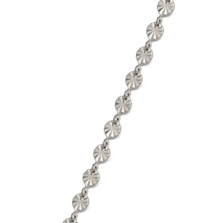 Vandfast Kæde Med Solstråle Mønster – Stål (4x6mm, 1 Meter) - Uniq Perler - 