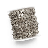 Vandfast Kæde Med Solstråle Mønster – Stål (4x6mm, 1 Meter) - Uniq Perler - 