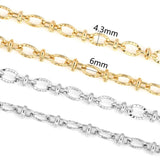 Vandfast Kæde Med Struktur, Forgyldt Stål, 4,3x6mm, 1m - Uniq Perler - 126668