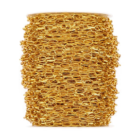 Wasserdichte Kette – Oval, Vergoldet Stahl (3 mm), pro Meter - Uniq Perler - 852578