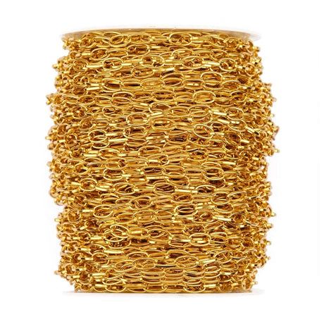 Vandfast Kæde – Oval, Forgyldt Stål (3 mm), Pr. meter - Uniq Perler - 852578