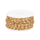 Vandfast Kæde – Oval, Forgyldt Stål (4x2x0,5mm), Pr. meter - Uniq Perler - 115203