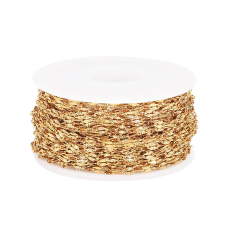 Vandfast Kæde – Oval, Forgyldt Stål (4x2x0,5mm), Pr. meter - Uniq Perler - 115203