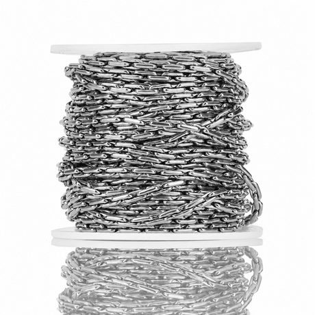 Vandfast Kæde, Stål, (2 mm, 1m) - Uniq Perler - 125275