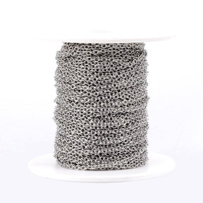 Vandfast Kæde, Stål, 2x0,5 mm, 1 meter - Uniq Perler - 22345677