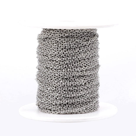 Vandfast Kæde, Stål, 2x0,5 mm, 1 meter - Uniq Perler - 22345677