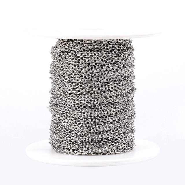 Vandfast Kæde, Stål, 2x0,5 mm, 1 meter - Uniq Perler - 22345677