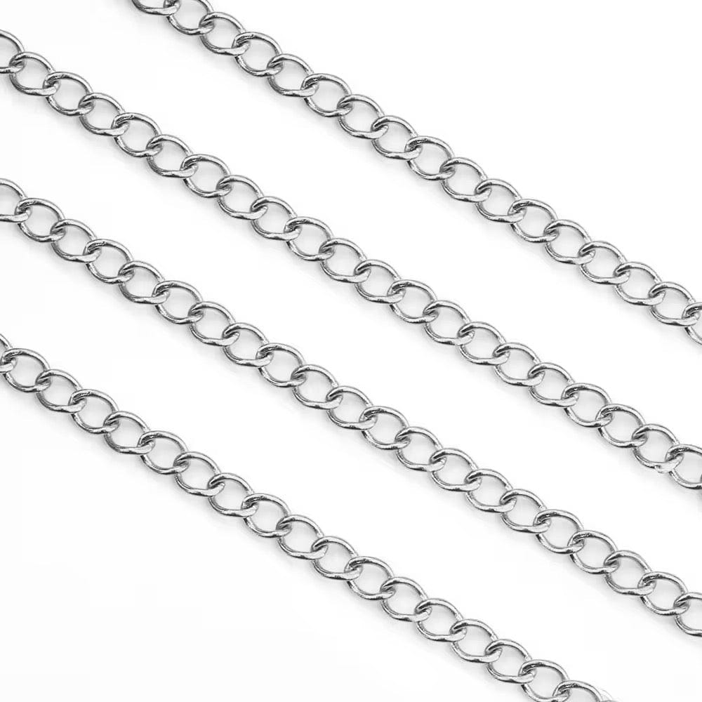 Vandfast Kæde, Stål, (4mm, 1m) - Uniq Perler - 673742