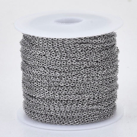 Vandfast Kæde – Stål, Ankerkæde (1.6x1.2x0.2mm) 1m - Uniq Perler - 