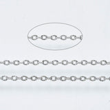 Vandfast Kæde – Stål, Ankerkæde (1.6x1.2x0.2mm) 1m - Uniq Perler - 