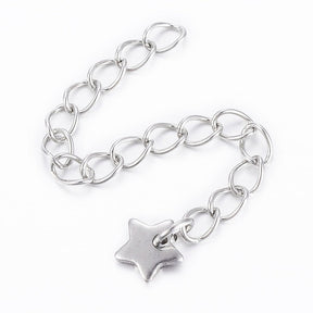 Wasserdichte Kettenverlängerung mit Stern - Stahl (55mm, 2 Stück) - Uniq Perler - 116292
