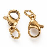 Vandfast Karabinlås Inkl. Øsken – Forgyldt Stål (11x7x3mm, 100 stk) - Uniq Perler - 113481