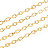 Vandfast Klassisk Ankerkæde, Forgyldt Stål, (2x1,5x0,4mm) - Uniq Perler - 113427