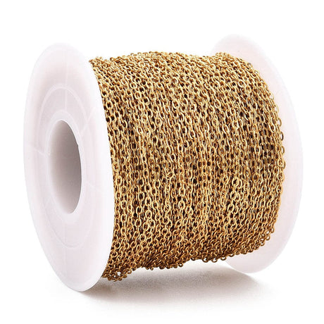 Vandfast Klassisk Ankerkæde, Forgyldt Stål, (2x1,5x0,4mm) - Uniq Perler - 113427