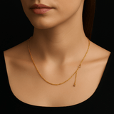 Vandfast Klassisk Halskæde - 18K Forgyldt Stål (40+5cm) - Uniq Perler - 112675