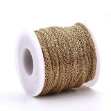 Vandfast Klassisk Kæde – Rustfrit Stål, 18K Forgyldt (3x2x0,5mm) 50m - Uniq Perler - 111443