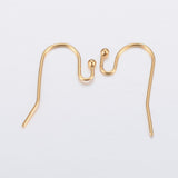 Vandfast Klassisk Ørekroge, Forgyldt Stål, 21x12mm, (5 par) - Uniq Perler - 113516