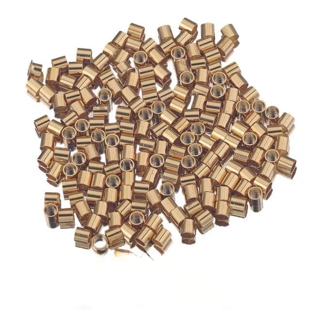 Vandfast Klemmeperler - 18K Forgyldt Stål, 2mm, 25 stk. - Uniq Perler - 113401