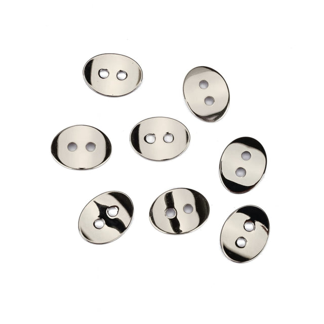 Vandfast Knap - Mørk Stål (11x14mm) - Uniq Perler - 112500