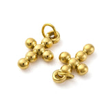 Vandfast Kors Vedhæng, 18K Forgyldt Stål, 12,5x7,5mm - Uniq Perler - 691810