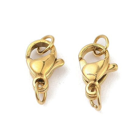 Vandfast Lås Med O - ringe - Forgyldt Stål (10x6,5mm) - Uniq Perler - 