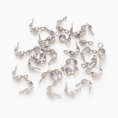 Vandfast Låsehoved Endeafslutning Med Øje – Stål (8x4mm) 20 stk - Uniq Perler - 57853355