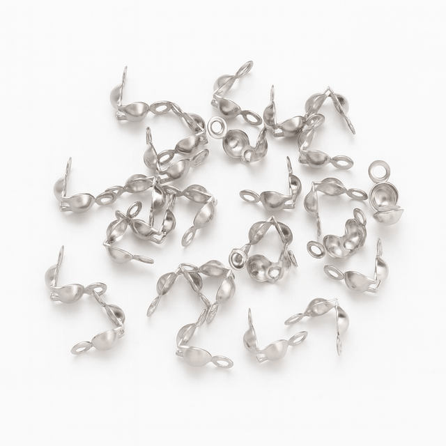 Vandfast Låsehoved Endeafslutning Med Øje – Stål (8x4mm) 20 stk - Uniq Perler - 57853355