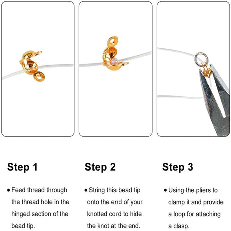 Vandfast Låsehoved - Forgyldt Stål (8x4mm, 10 Stk) - Uniq Perler - 399845