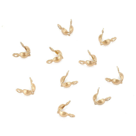 Vandfast Låsehoved - Forgyldt Stål (8x4mm, 10 Stk) - Uniq Perler - 399845