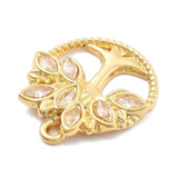 Vandfast Livets Træ Vedhæng Med Rhinsten - Forgyldt Stål (20x22mm) - Uniq Perler - 114777