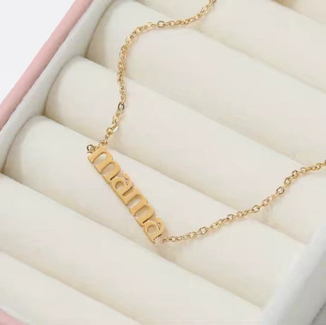 Vandfast MAMA Armbånd – 18K Forgyldt Stål (16+5cm) - Uniq Perler - 114839