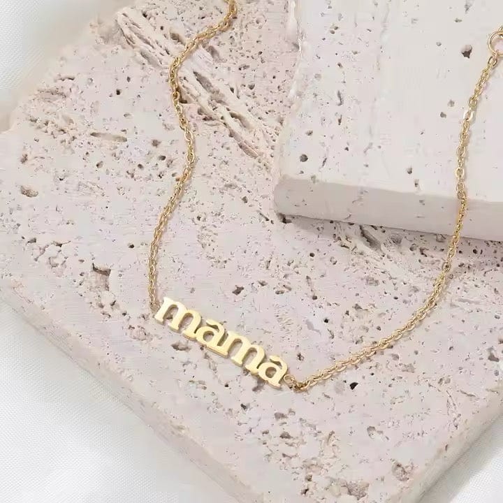 Vandfast MAMA Armbånd – 18K Forgyldt Stål (16+5cm) - Uniq Perler - 114839