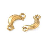 Vandfast måne Mellemled i Stål – (10.5x5mm, 2 stk.) - Uniq Perler - 