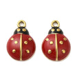 Water-resistant Ladybug Pendant – 18K Gold-plated, Red Enamel (12.5x8.5mm)