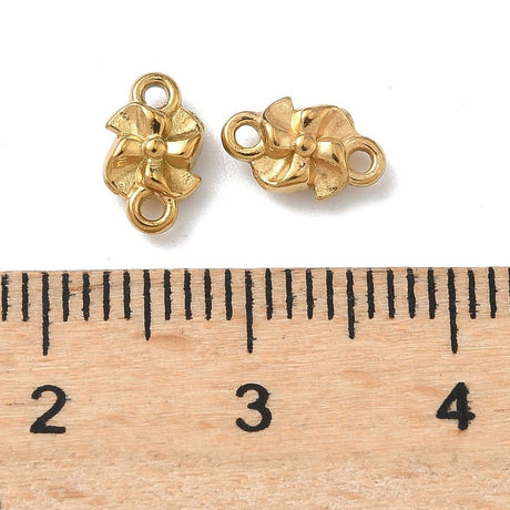 Vandfast Mellemled – 18K Forgyldt Stål (8,5x5x2,5mm) 2 stk. - Uniq Perler - 124061