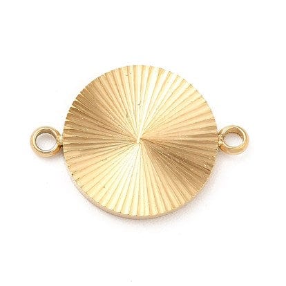 Vandfast Mellemled Med Mønster, 14K Forgyldt Stål, 12x17x1mm - Uniq Perler - 0000014462