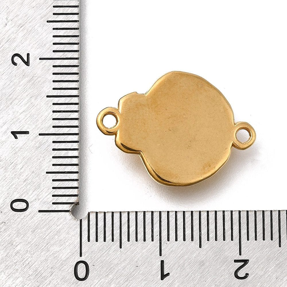 Vandfast Mellemled, Musling, 14K Forgyldt Stål, (20x15mm, 2 stk.) - Uniq Perler - 790518