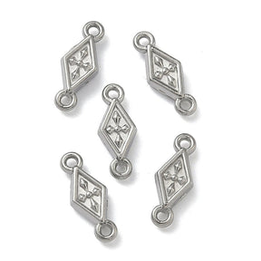 Vandfast Mellemled– Stål, harelkinformet (11,5x4,5mm) 2 stk. - Uniq Perler - 122173