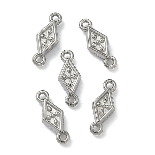 Vandfast Mellemled– Stål, harelkinformet (11,5x4,5mm) 2 stk. - Uniq Perler - 122173