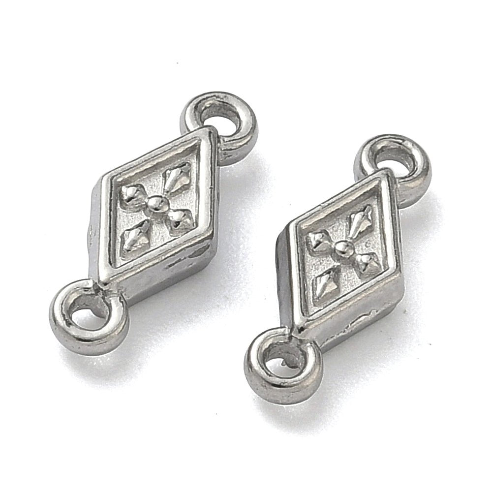 Vandfast Mellemled– Stål, harelkinformet (11,5x4,5mm) 2 stk. - Uniq Perler - 122173